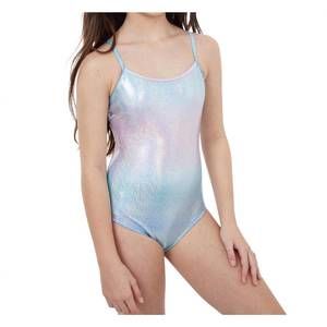 NEW GOTTEX kids girls textured round neck one piece swimsuit in ombre
